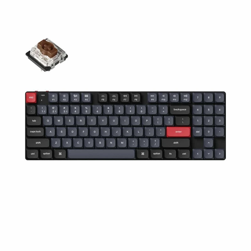 Keychron K13 Pro (Schwarz/Grau, DE-Layout, Gateron Low Profile 2.0 Mechanical Brown, Hot Swap, Aluminiumrahmen, RGB)