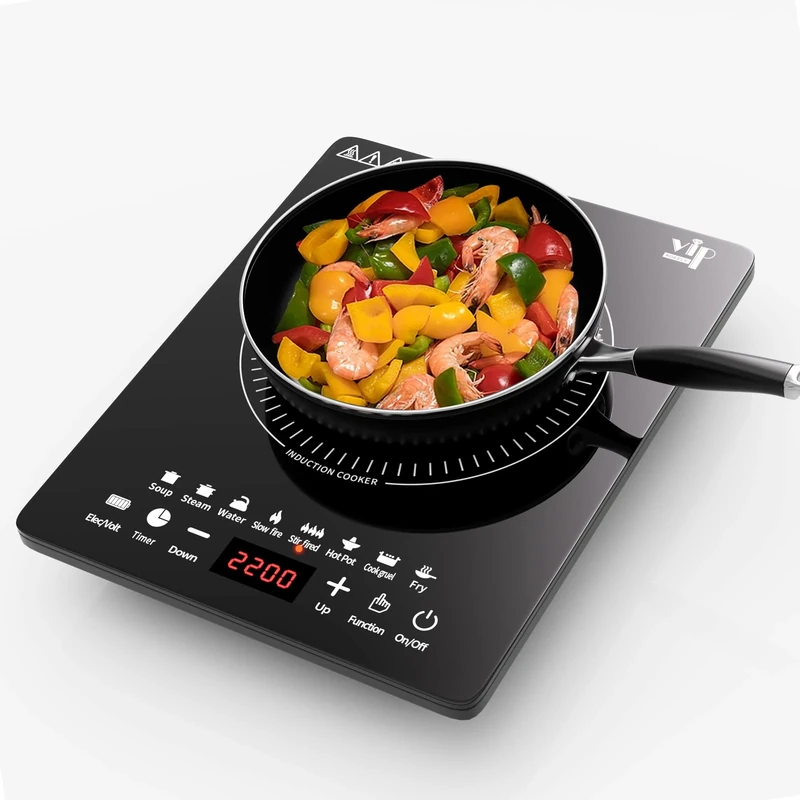 Portable Induction Cooktop, Countertop Burner with Multi-Function, 2200w Electric Stove with Easy Clean Glass, 8 Modes Sensor Touch Cooker