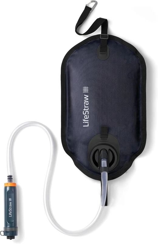 LifeStraw Peak Series – Gravity Water Purifier System with 8L bag and hanging strap for camping, hiking, emergency preparedness, survival and adventure travel. Removes viruses, bacteria + parasites