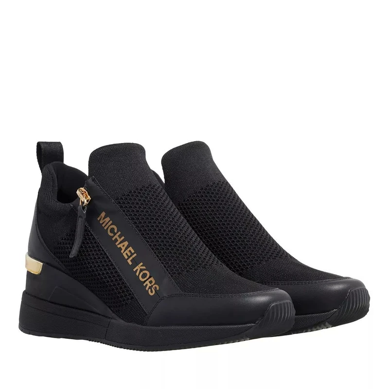 Michael Kors 43F3WIFS1D-001 Willis Wedge Trainer Women Black UK 9