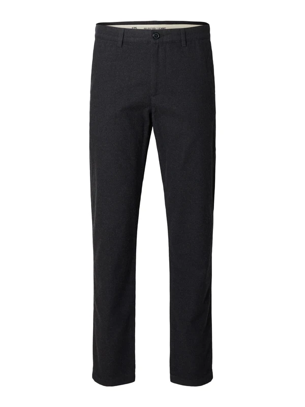 SELECTED HOMME Male Chino 175 Slim Fit Brushed, Black/Detail: Structure, 30 W/32 L