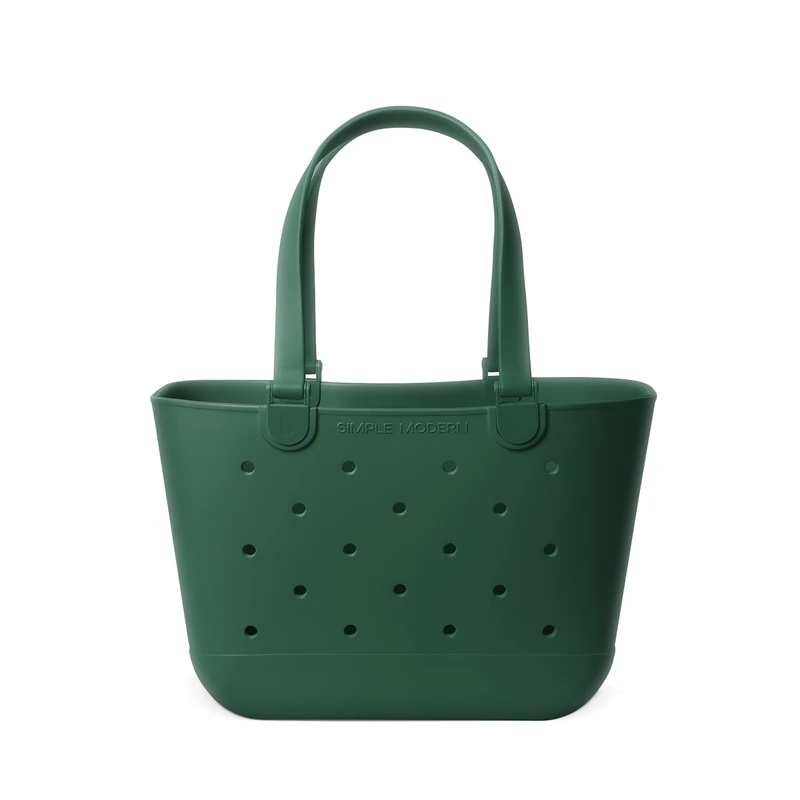 Simple Modern Beach Bag Rubber Tote | Waterproof Large Tote Bag with Zipper Pocket for Beach, Pool Boat, Groceries, Sports | Getaway Bag Collection | Forest | Large