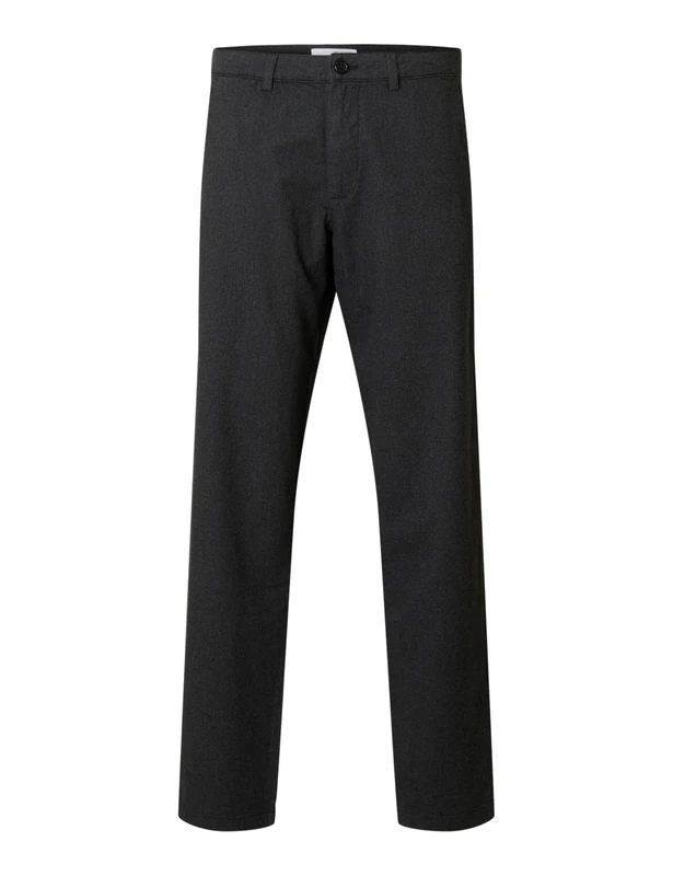 Selected Homme Male Chino 175 Slim Fit Brushed, Dark Grey/Detail: Structure, 32 W/32 L