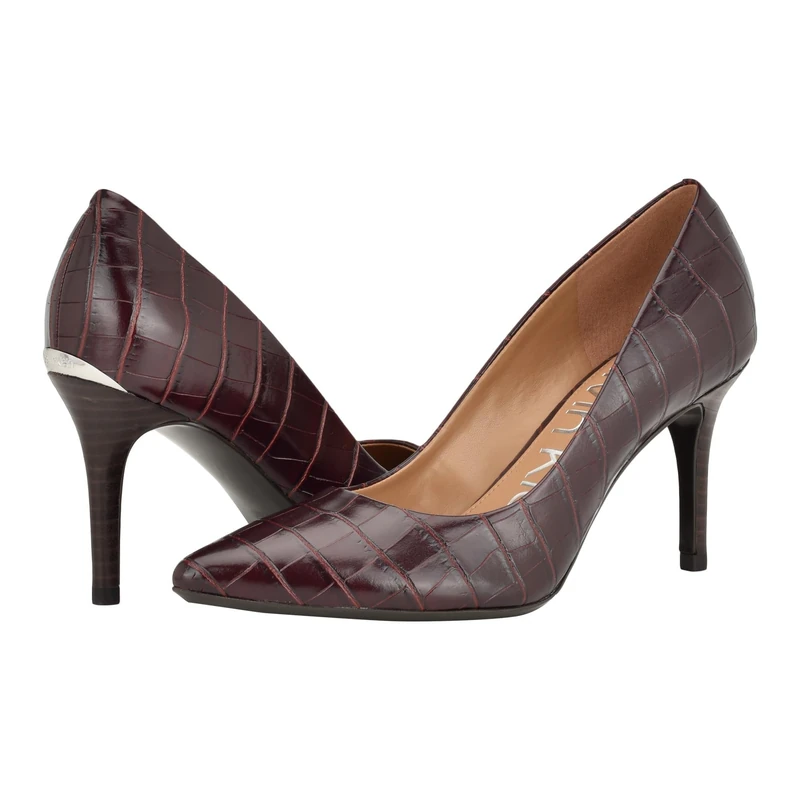 Calvin Klein Women's Gayle2 Pump, Bordo Croco 604, 10