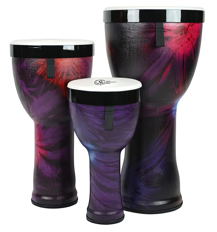 Toca Nesting Drums Freestyle II Djembe 3 pcs Set, Size 8"/10"/12", Woodstock Purple, TSSND-3PCWP-FP