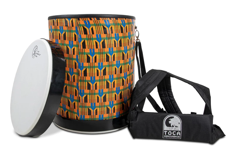 Toca Nesting Drums Freestyle II Djun Djun 16 Inch Kente Cloth TSSNDD-16K-FDP