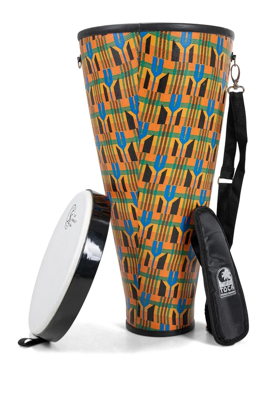 Toca Nesting Drums Freestyle II Nesting Ashiko 12 x 23 Inches Kente Cloth TSSNA-12K-FP