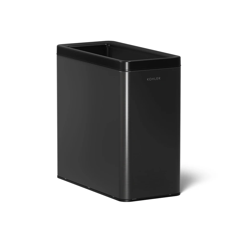 Kohler K-31313-BST 12-Liter Open-Top Trash Can, Black Stainless Steel