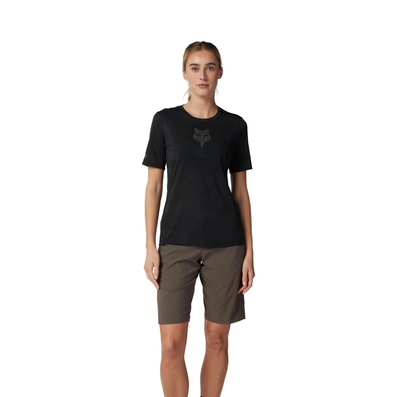 Fox Racing Women's Ranger Tru Dri Short Sleeve Jersey Shirt, Black, Small