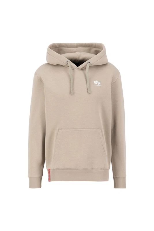 Alpha Industries Basic Hoody Small Logo Hooded Sweat for Men Vintage Sand