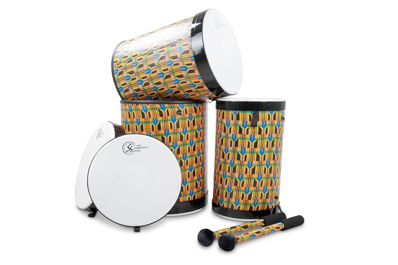 Toca Nesting Drums Freestyle II Djun Djun Set of 3 12/14 / 16 Inch Kente Cloth TSSNDD-3PCK-FDP