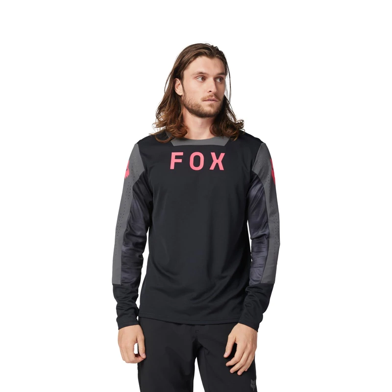 Fox Racing Men's Defend Long Sleeve Jersey Shirt, Black Taunt, S