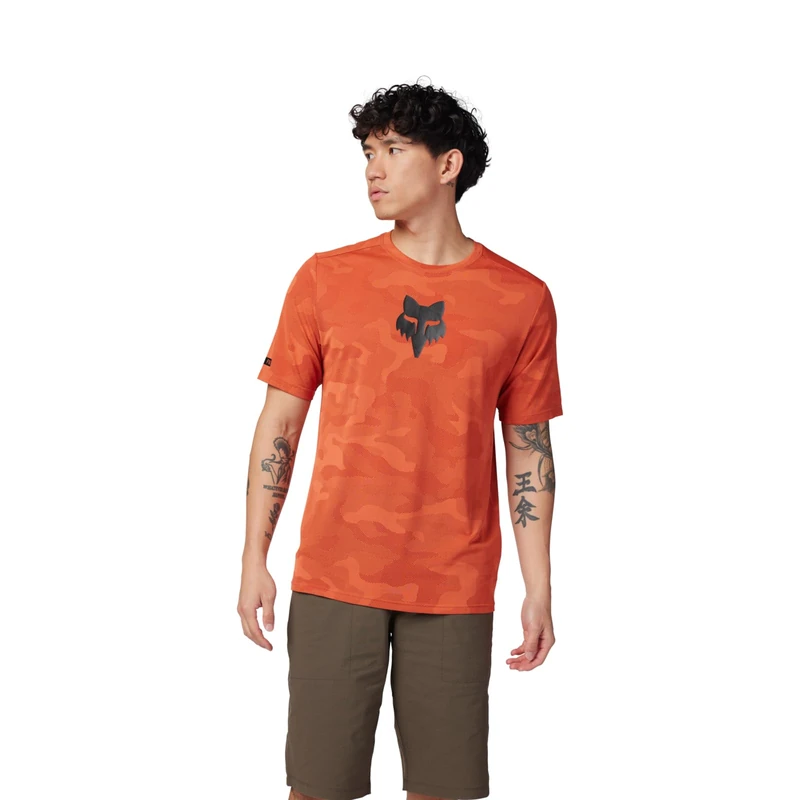 Fox Racing Men's Ranger Tru Dri Short Sleeve Jersey Shirt, Atomic Orange, Small