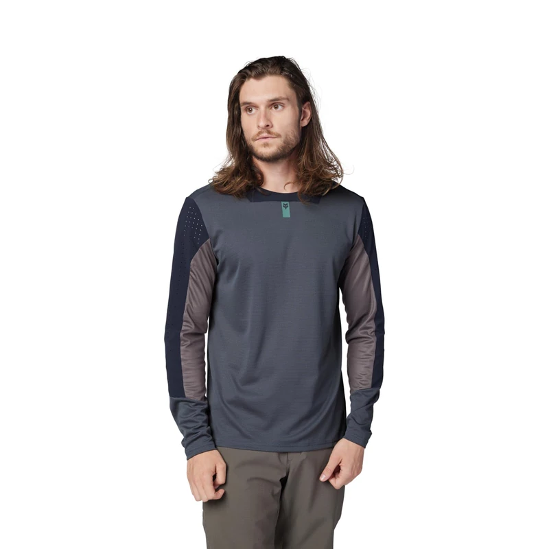 Fox Racing Men's Defend Long Sleeve Jersey Shirt, Graphite, Large