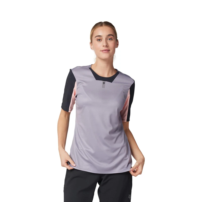 Fox Racing Women's Defend Short Sleeve Jersey Shirt, Stone, Small