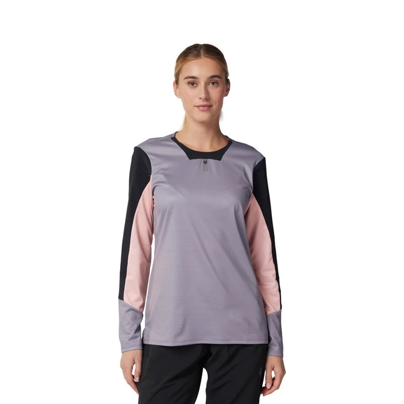 Fox Racing Women's Defend Long Sleeve Jersey Shirt, Stone, Small