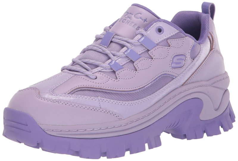 Skechers Women's HI-RYZE DOJA` LITE POP Trainers, Lavender Leather/Mesh/Durapatent Trim, 3 UK