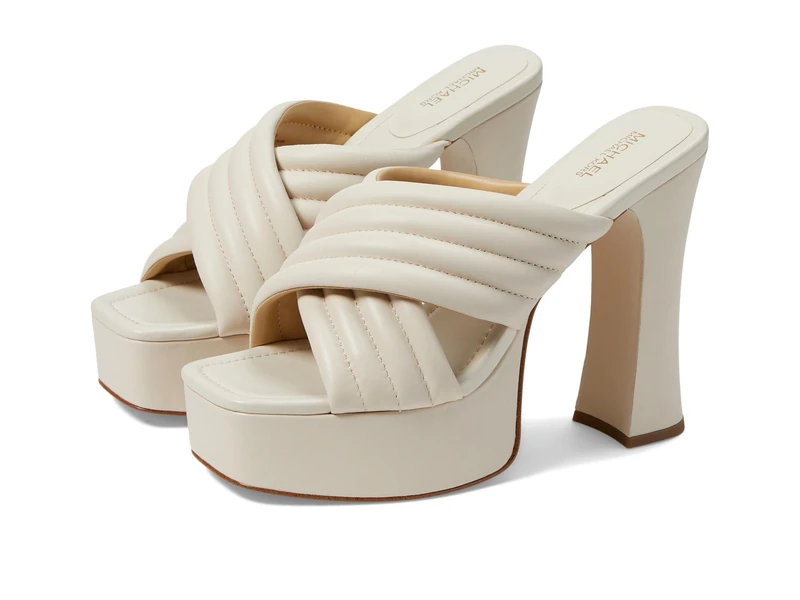 Michael Kors 40F3POHS3L-289 PORTIA PLATFORM SANDAL Women LIGHT CREAM UK 9.5
