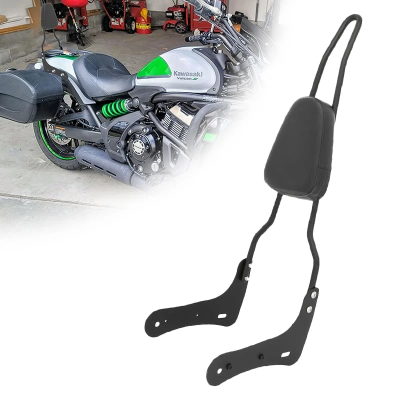 Yarmile Black Motorcycle Rear Seat Backrest Sissy Bar Back Rest Compatible For Kawasaki Vulcan S 650 VN650 2015-2020