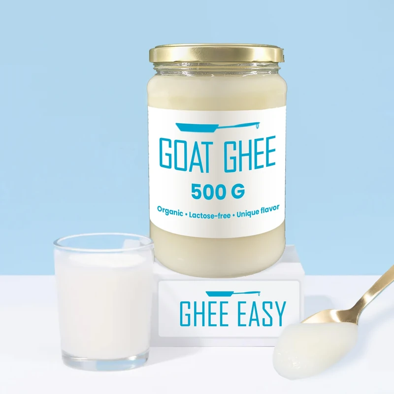 Ghee Easy Organic Goat Ghee 500g - Pure Clarified Goat Butter - 100% Organic & Pure - Ideal for Paleo and Keto - Gluten-Free and Lactose-Free - Ayurveda