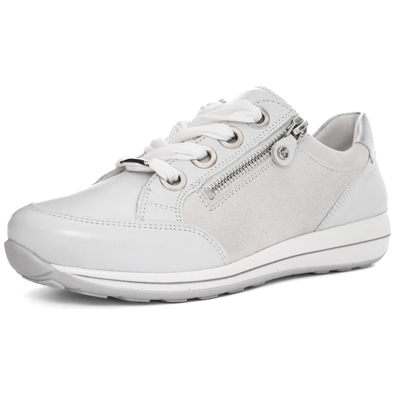 ARA Women's Osaka Trainers, Nebbia, White, Silver, 37.5 EU Wide
