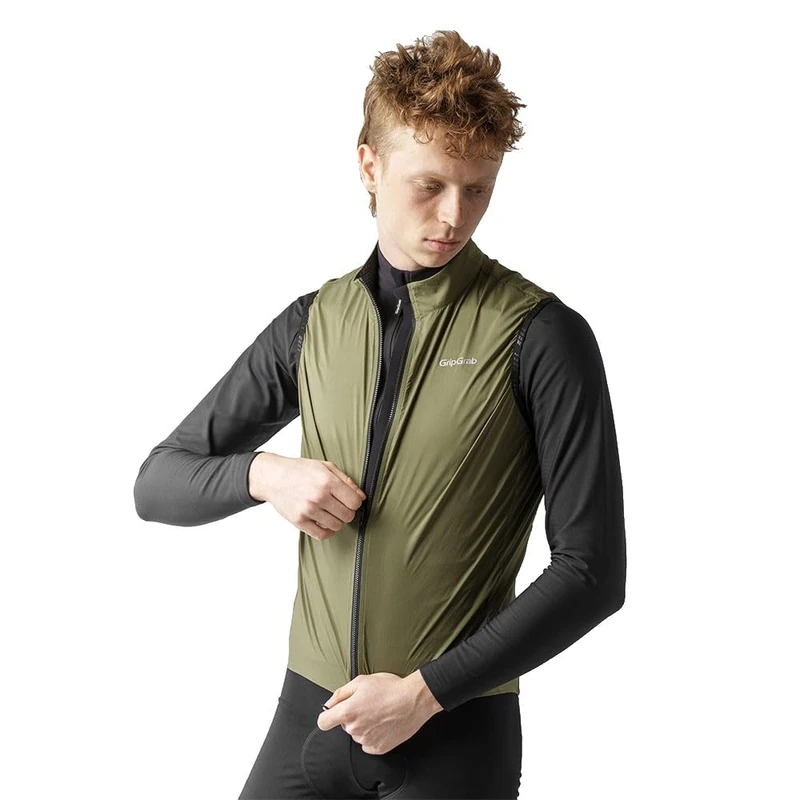 GripGrab PACR Windproof Lightweight Cycling Vest Road MTB Gravel Bike Windbreaker Packable Cycle Gilet 2-Way-Zip