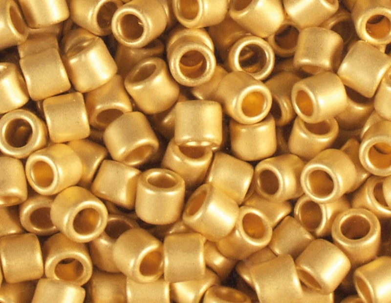 Japanese Cylinder Treasure Genuine Matte Gold 1.8mm.11/0 100g. - Image 1