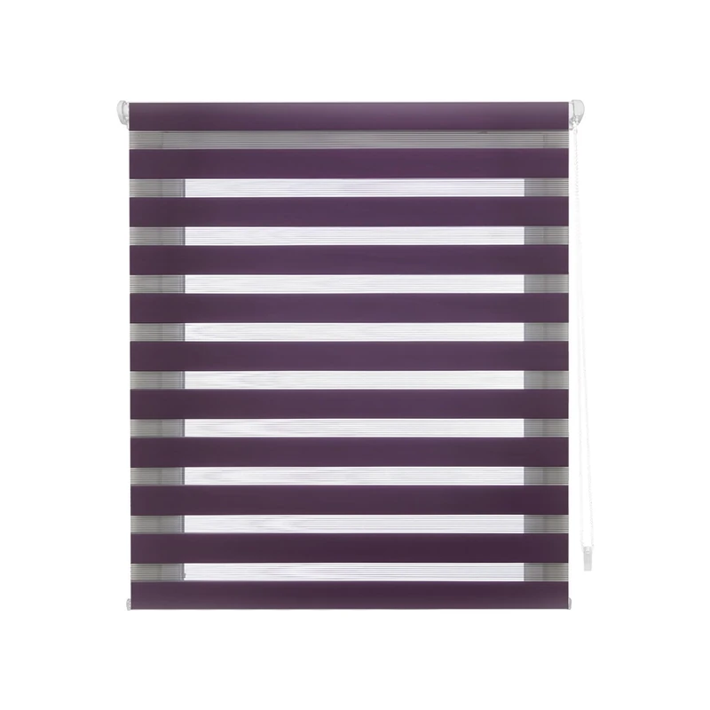 Decorblind Double Layer Roller Blind, No Drilling and Drilling Required, Fabric Size: 140 x 180 x 180 cm (W x L) Night and Day Blackout Roller Blind, Purple Colour, Window Blinds