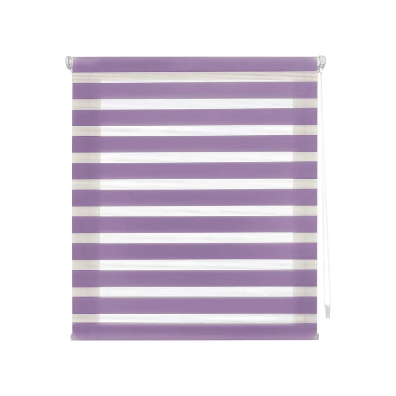 Decorblind | Double Layer Roller Blind, No Tools and No Drilling, Night and Day Colour Lilac - Measure 92 x 180 (Width x Length), Fabric 89 x 175 - For Windows - Image 1