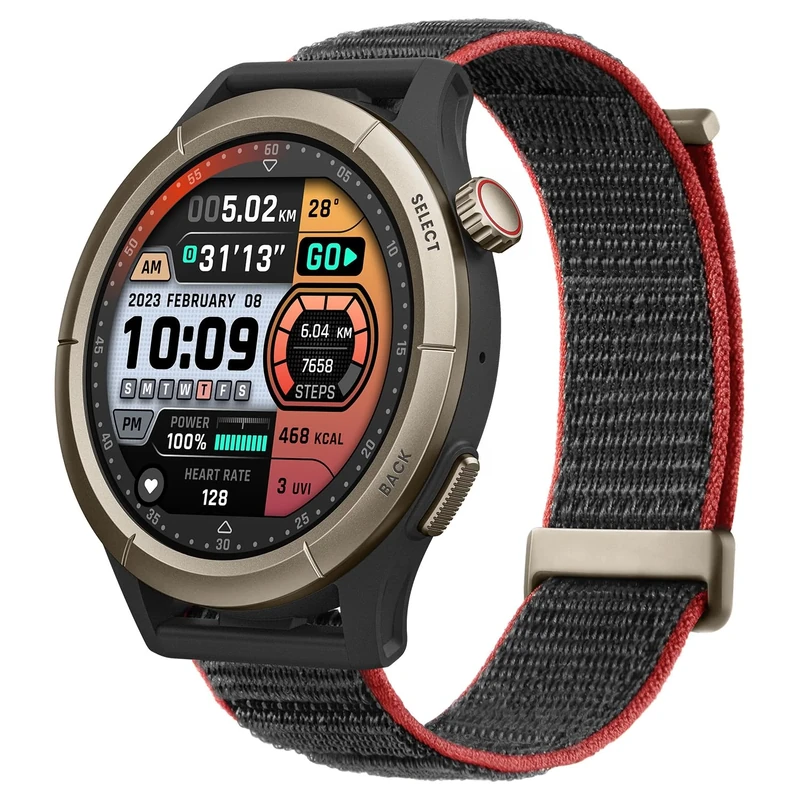 Amazfit Cheetah Pro Round Smartwatch - Dual-Band GPS, 14-Day Battery