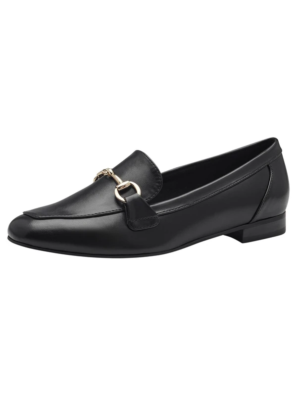 MARCO TOZZI Women's 2-24212-42 Loafers, Black Gold, 4