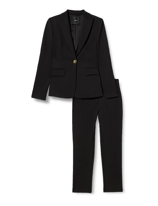 Laser Suit Jacket + Pants Fabric Stitch Scuba with Metal Button, Z99_Black Limousine, 10 - Image 1