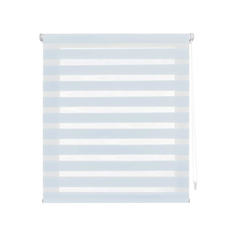 Decorblind | Double Layer Roller Blind, No Tools and No Drilling, Night and Day Light Blue – Size 140 x 180 cm Width x Length, Fabric 137 x 175 cm – for Windows