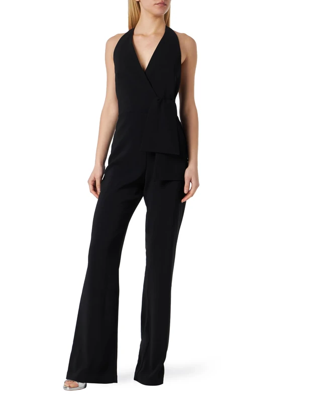 Pinko Women's Extradry Crepe Stretch Jumpsuit Dress, Z99_Black Limousine, UK 10