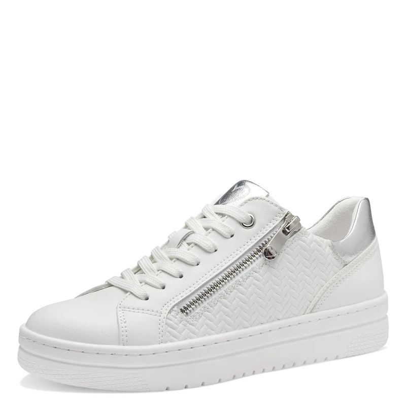 MARCO TOZZI Women's 2-23718-42 Sneaker, White Comb, 4