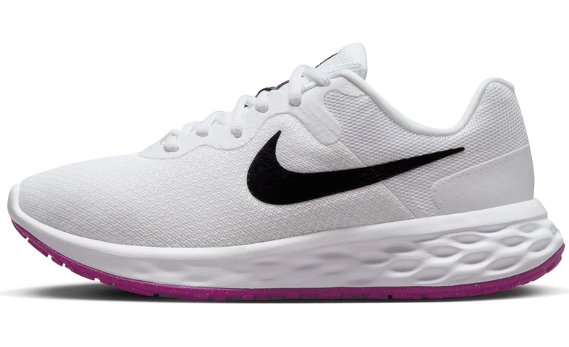 NIKE DC3729-106 W Revolution 6 NN Women White/Black-Vivid Sulfur-Vivid PURP UK 5