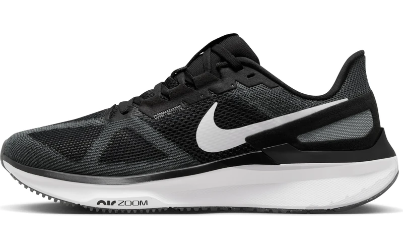 Nike Men's Air Zoom Structure 25 Road Running Shoe, Black/White/Iron Grey, 6