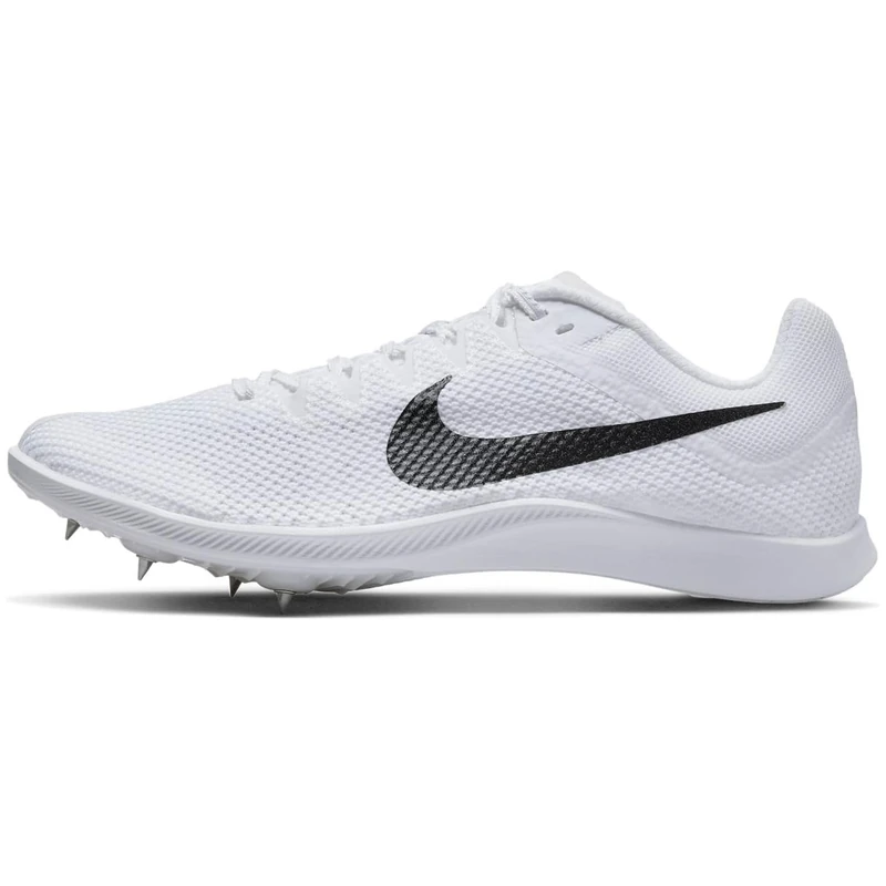 NIKE Men's Zoom Rival Distance Sneaker, White/Black-Metallic Silver, 13 UK