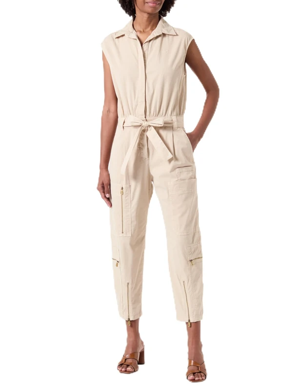 Pinko Women's Campotosto Tricottina Stretch Old Wash Suit Dress, D06_Beige-Flour Oats, XS