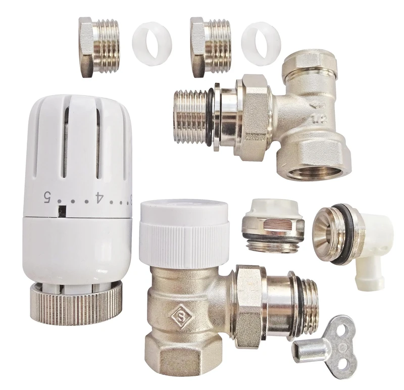 SOMATHERM FOR YOU - Set with T301 Thermostatic Head Complete Universal Angle for D14 Copper Tube