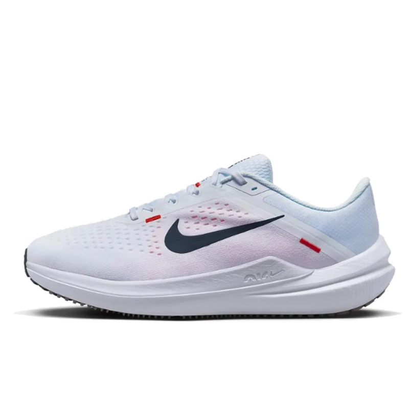NIKE Men's AIR Winflo 10 Wide Sneaker, White/Black-LT Crimson, 12 UK