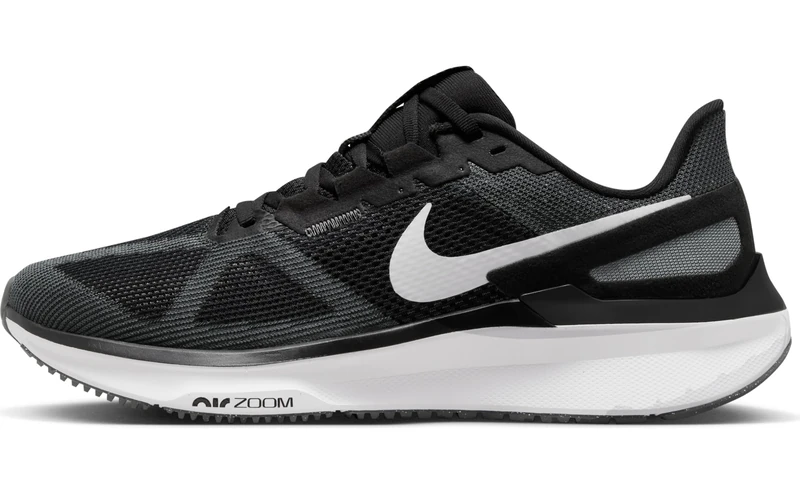 Nike Men's Air Zoom Structure 25 Road Running Shoe, Black/White/Iron Grey, 8.5