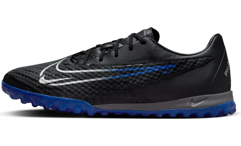 NIKE Men's Phantom GX Academy TF Sneaker, Black/Chrome-Hyper Royal, 6 UK