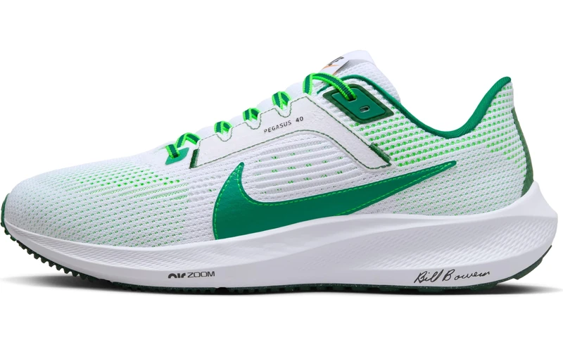 NIKE Men's AIR Zoom Pegasus 40 PRM Sneaker, White/Malachite-FIR-Green Strike, 12 UK