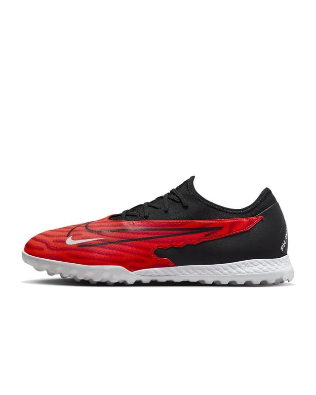 NIKE Men's React Phantom GX PRO TF Sneaker, Bright Crimson/Black-White, 12 UK