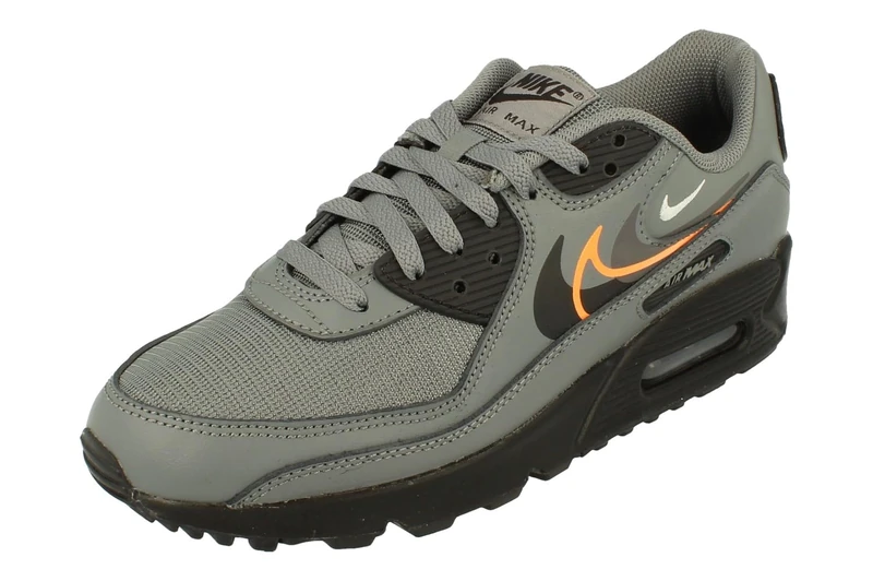 NIKE FN7810-001 AIR MAX 90 Men Smoke Grey/Black-Bright Mandarin UK 11.5