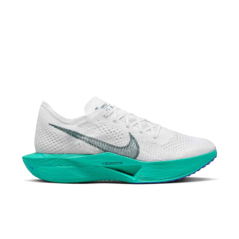 NIKE Men's ZOOMX VAPORFLY Next% 3 Sneaker, White/DEEP Jungle-Jade ICE-Clear JA, 5.5 UK