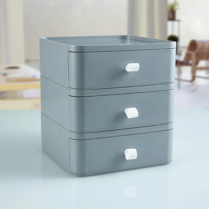 Makeup Organizer 3 Drawers Grey