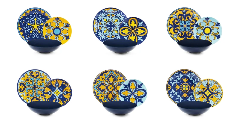 Excelsa Sofia 18-Piece Dinner Set Porcelain and Stoneware, Multi-Colour, 6 People