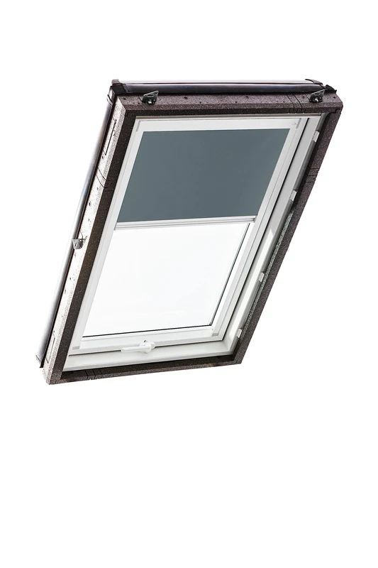 Original Roto Blackout Roller Blind ZRV Almost Complete Blackout Guide Rail White for Roto Roof Windows Series Designo R4/R7 and Classic 43/73 With Size 054/078 | 05/07 Dark Grey